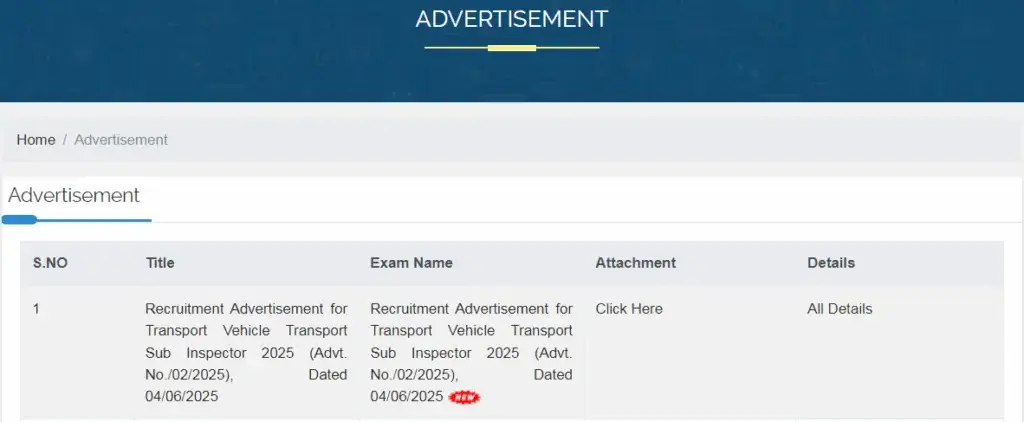 MPPSC Transport SI Recruitment 2025