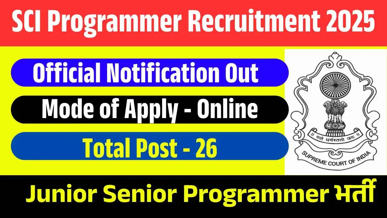 SCI Programmer Recruitment 2025