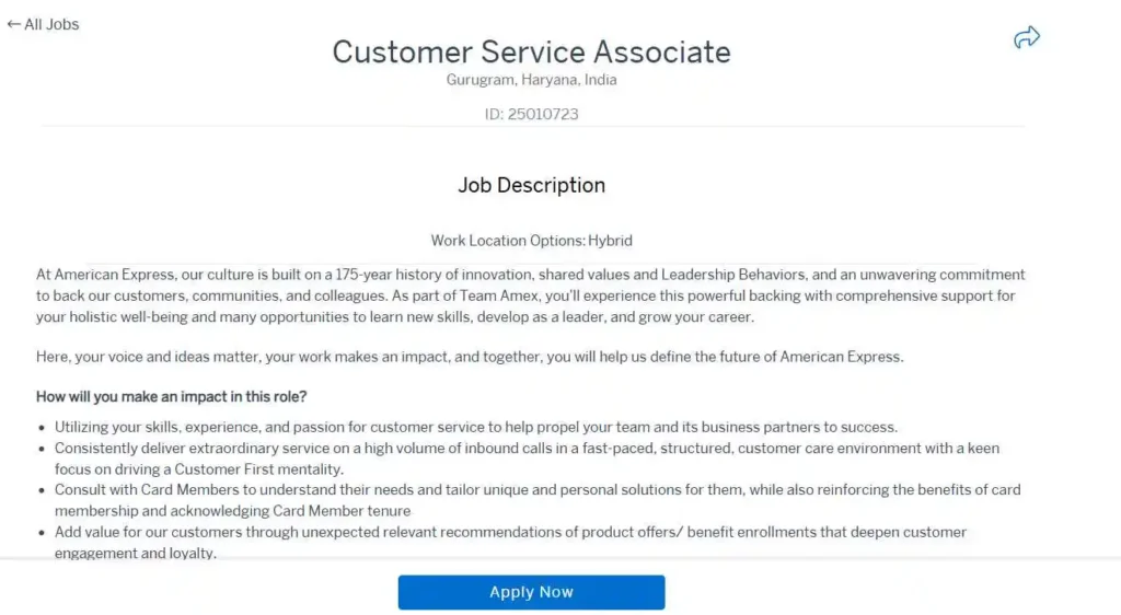 American Express Recruitment 2025