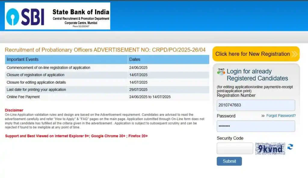 SBI PO Recruitment 2025