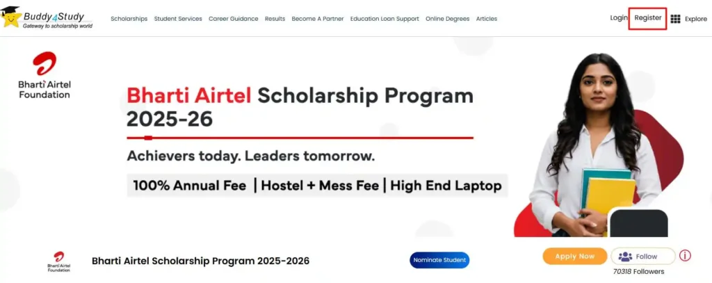 Bharti Airtel Scholarship Program 2025-26