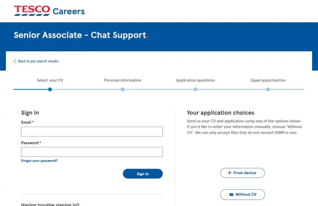 Tesco Private Job 2025